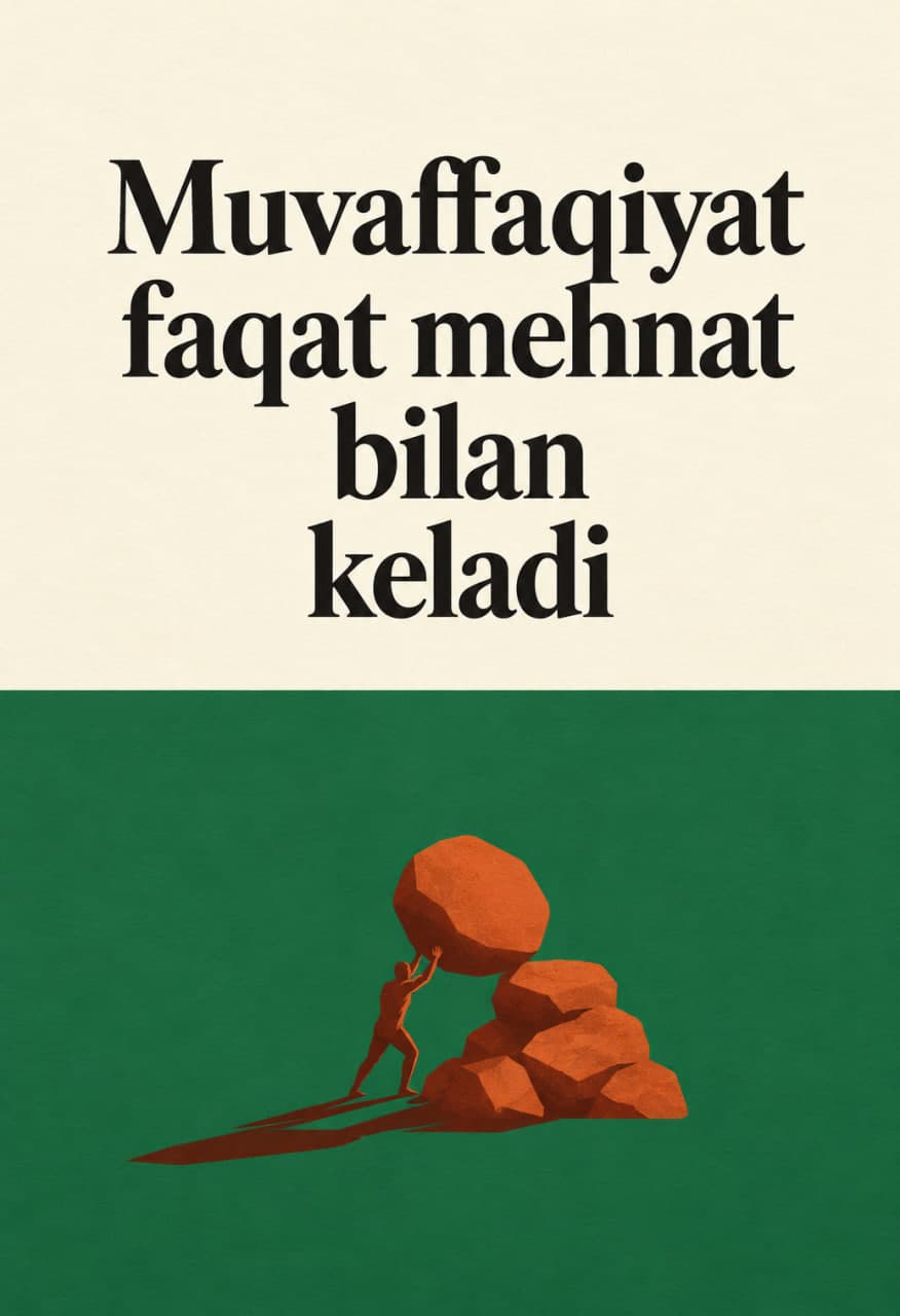 Обложка: Muvaffaqiyat faqat mehnat bilan keladi